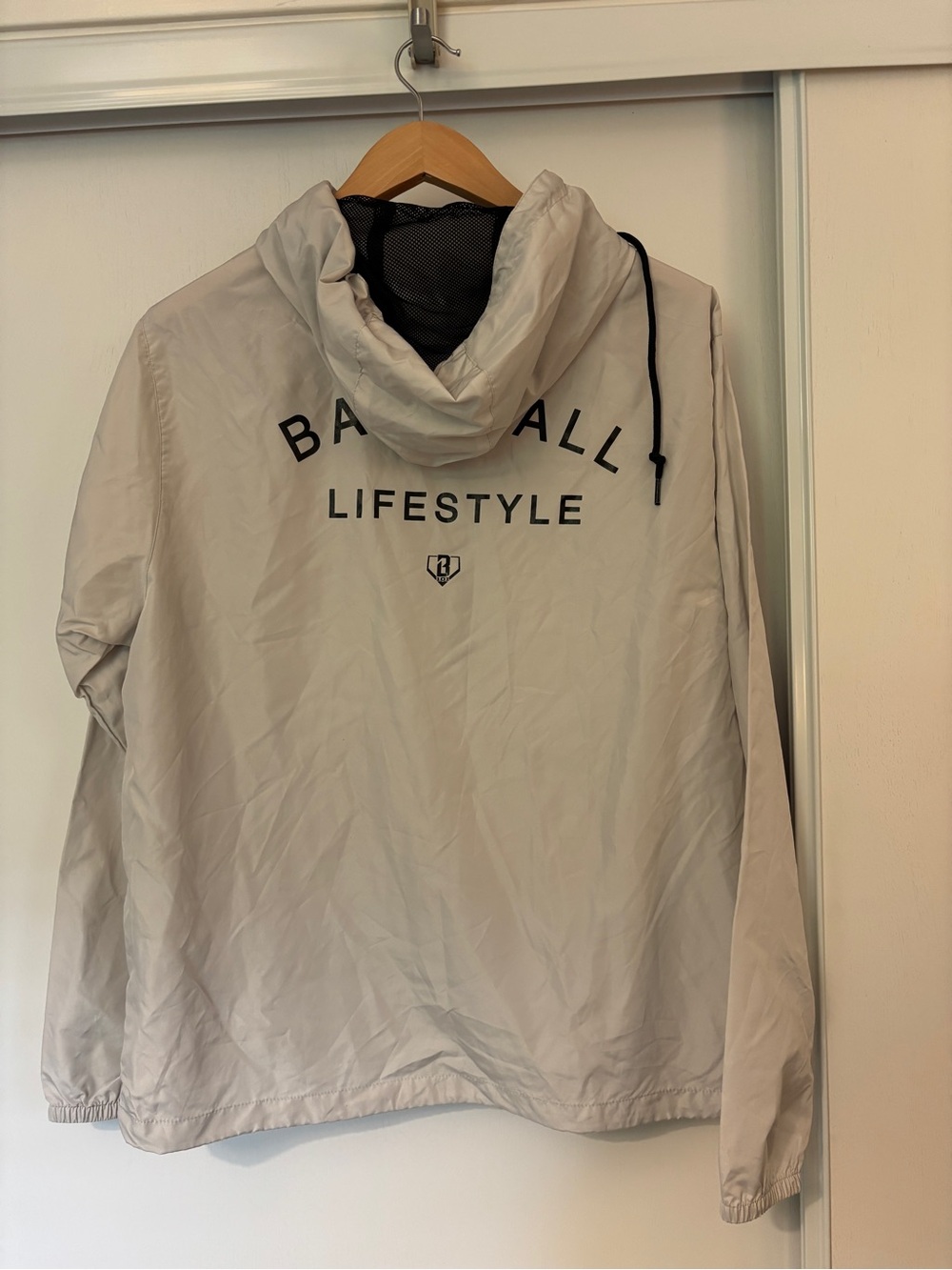 Baseball Lifestyle Mens Ghost Windbreaker Size XL Half Zip Off White Logo Flaw - Picture 8 of 16
